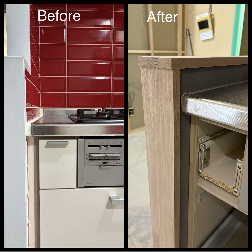 キッチンの袖壁