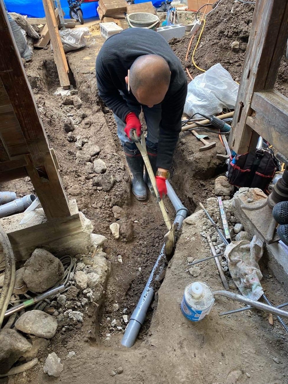 排水菅の仕込み